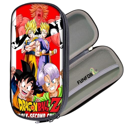 Image of Funfob Polyester Goku Pencil Box For School College For Pen Pencil Or Other Stationery Products Pencil Pouch Travel Or Cosmetic Case (Goku Red)