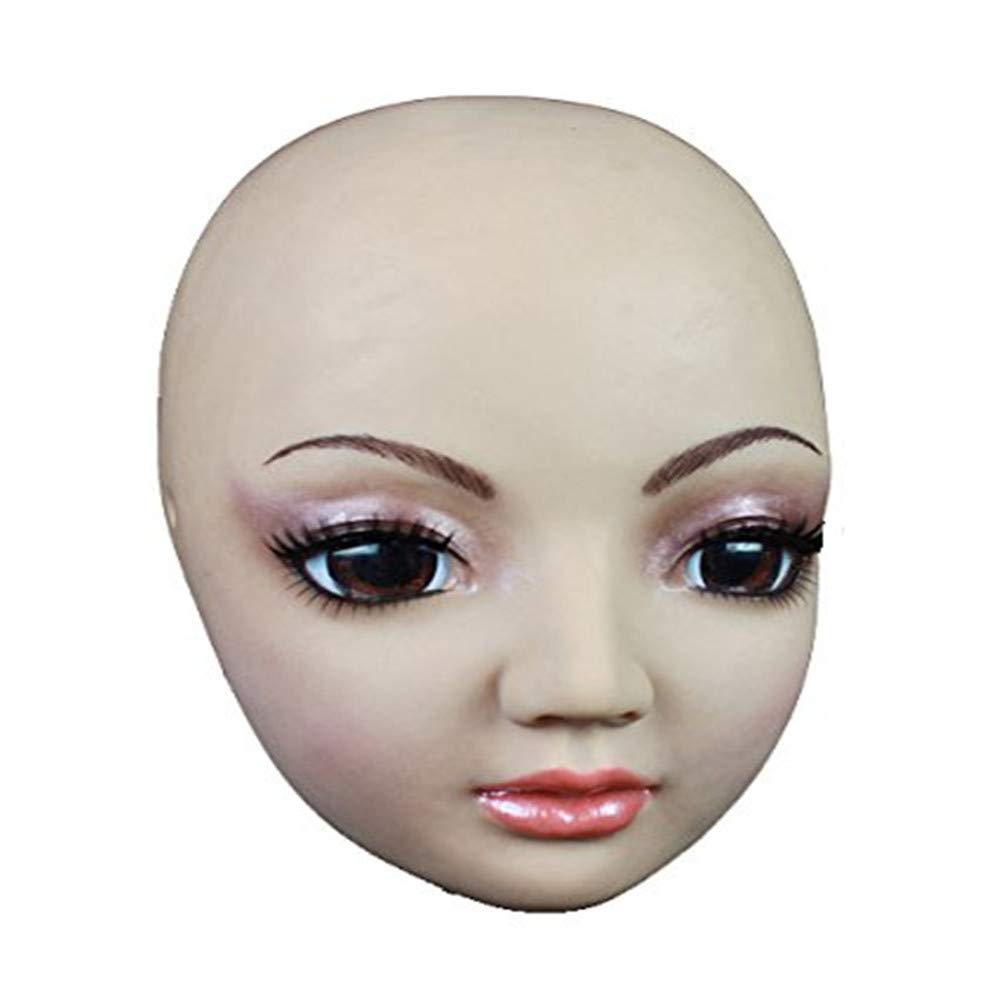 EOOMPHalf Face Silicone Mask for Crossdressers Masquerade Masks for Men Halloween Party Mask