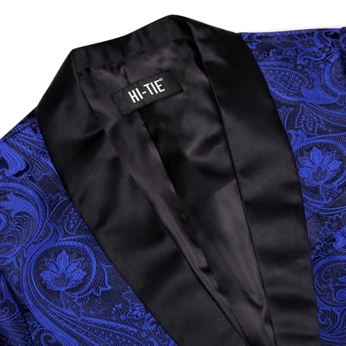 Hi-Tie Stylish Men Suit Jacket Blazer Shawl Lapel One Button Slim Fit Long Sleeve Jacket Tuxedo Party Dinner4