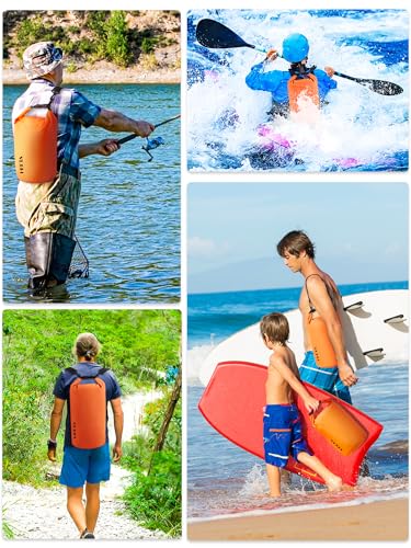 Image of HEETA Waterproof Dry Bag for Women Men, 5L /10L /20L /30L /40L Roll Top Lightweight Dry Storage Bag Backpack with Emergency Whistle for Travel, Kayaking, Boating, Camping, Beach, Cruise Ship Essentials