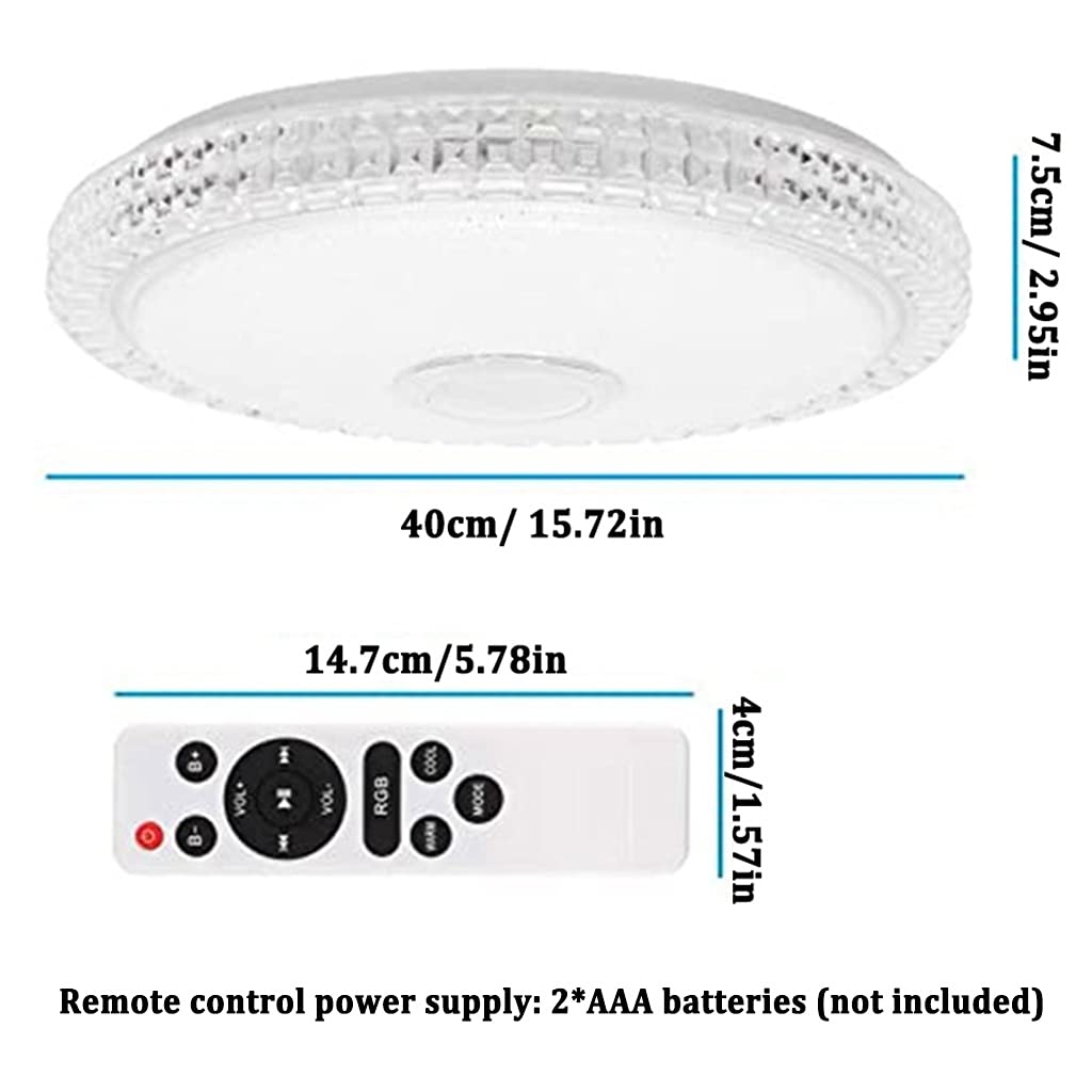 Plafoniera LED Crystal Music con Altoparlante Bluetooth, App Intelligente e Telecomando, Lampadario Che Cambia Colore per Bagno, Soggiorno, Cucina