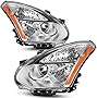 AUTOSAVER88 Headlight Assembly Compatible with 2008-2013 Rogue Chrome Housing Amber Reflector Clear Lens