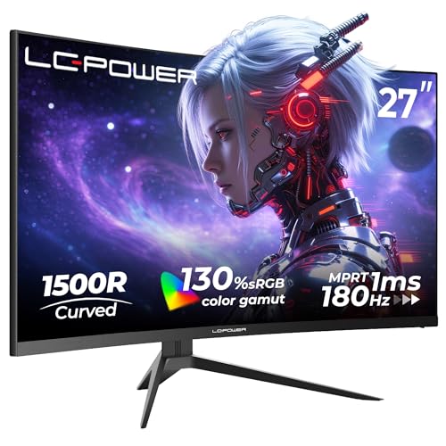 Monitor Gaming 27 Pollici Curvo, FHD 1920x1080, 180 Hz, 1ms MPRT, pannello VA Ultra Rapid, 123,1% sRGB, HDR, AMD FreeSync™, Inclinazione Regolabile, HDMI2.0/DP1.4, VESA 100x100 - Monitor