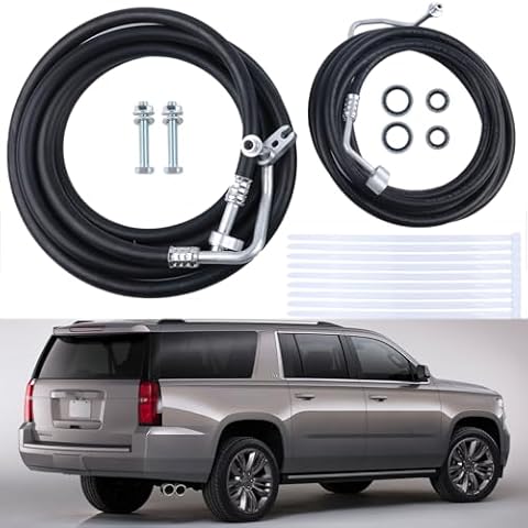 LONGKEES SU33468 Rear AC Line Set Air Conditioning Hoses Compatible with Chevy Suburban Cadillac Escalade ESV GMC Yukon XL(For Long wheelbase SUV) Cover
