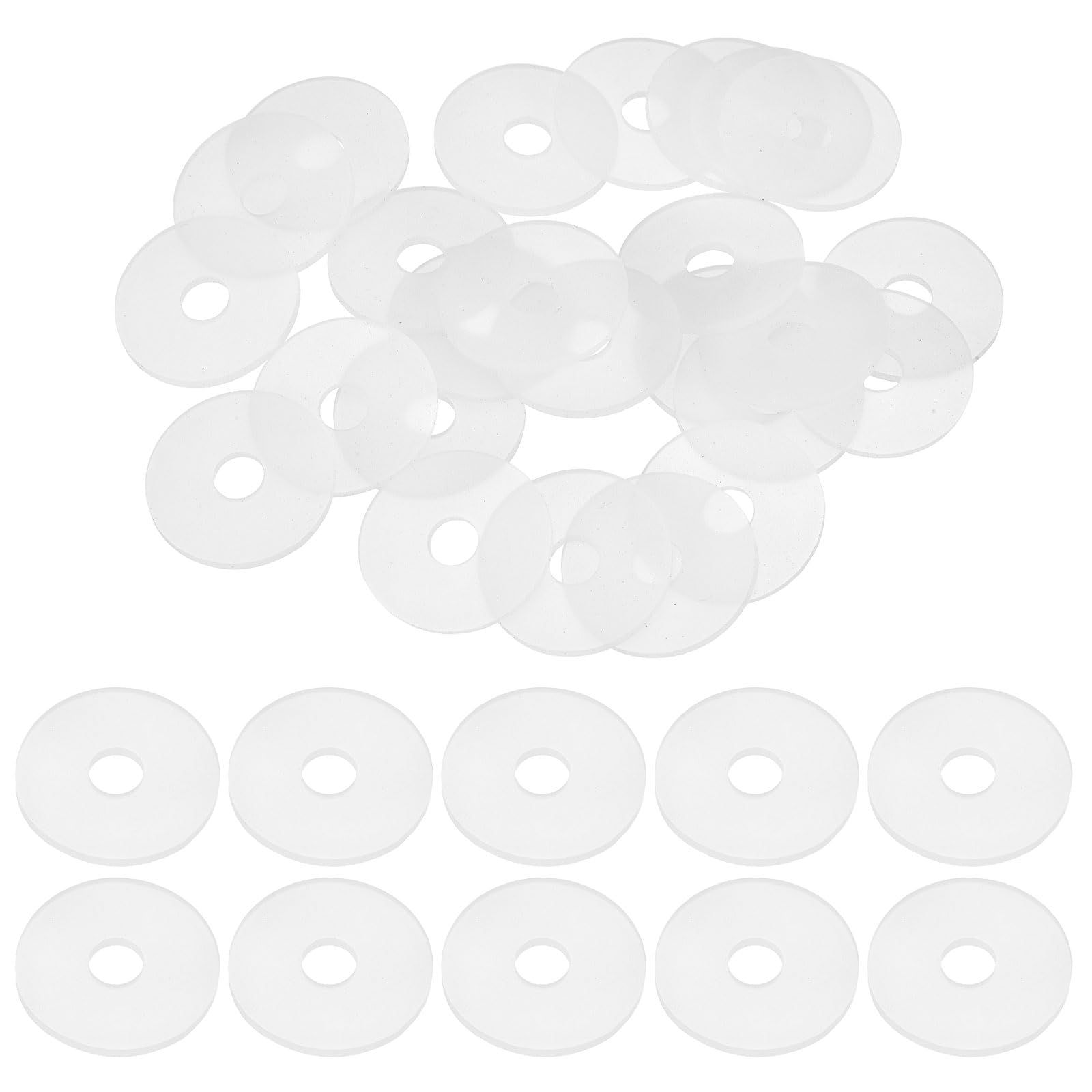 DEFANEX 25pcs M8 Silicone Flat Washer (8mm ID 30mm OD 2mm Thick) - Flexible O-Ring Sealing Fastener Spacer Gasket Washer Grommets Accessories for Faucet Water Hose Valve Pump