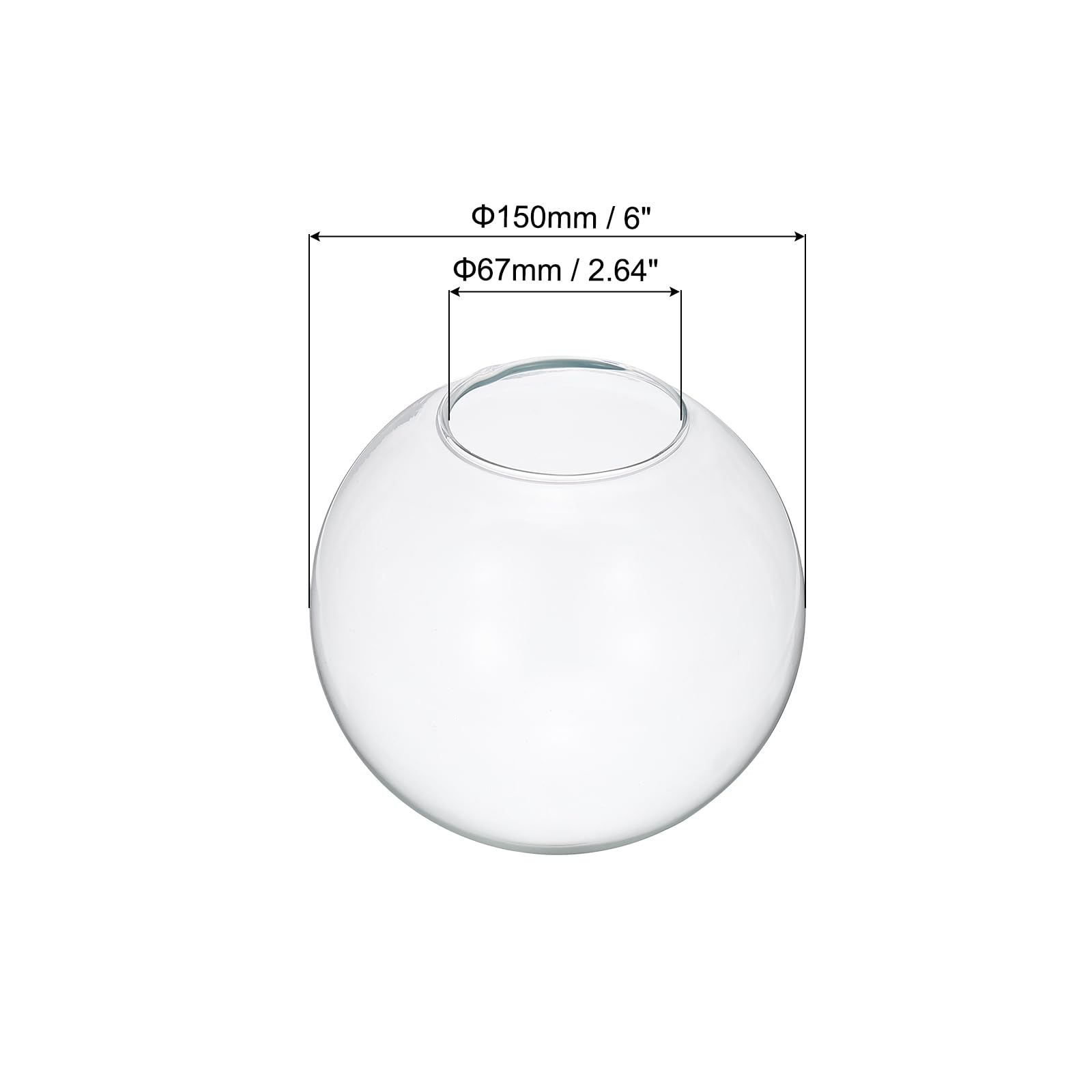 PATIKIL 6 Inch Clear Glass Globe Shades Replacement - Image 2