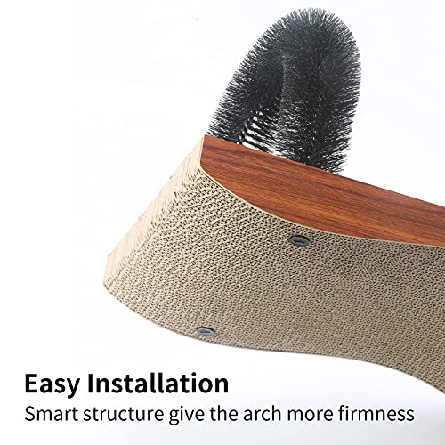 FUKUMARU Cat Self Groomer 2.0 Version, Cat Arch Face Scratcher | Cat Back Grooming Massager Toy Brush for Indoor Kitten and Small Dog, Durable Cat Scratching Pad Included - Image 6