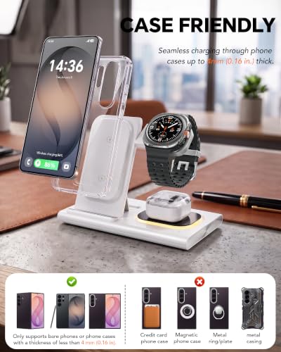Image of 3 in 1 Charging Station for Samsung Charger, Foldable & Night Lamp