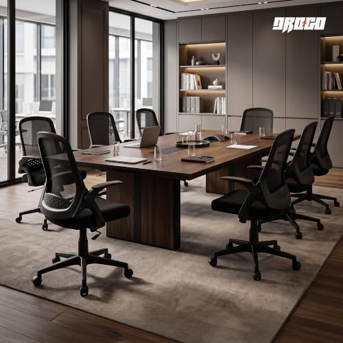 Image of DROGO Zenar Mesh Ergonomic Office Chair for Work & Study | Executive Computer Chair with Flip-up Armrest & Lumbar Support | Breathable Desk Chair with Swivel Rocking Backrest, 1 Yr Warranty (Black)