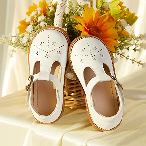 Image of Kiderence Toddler Girl Mary Jane School Uniform Dress Shoes Oxford Flats | Wide Toe Box Great Comfort for Student Shoe and Flower Girl Shoe for Wedding, Parties, Church
