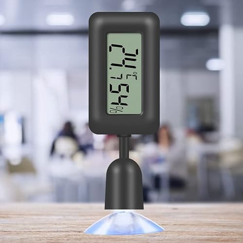 Hsthe Sea Digitales Hygrometer Thermometer LCD Thermometer Feuchtigkeitsmesser mit Hintergrundbeleuchtung für Reptilien Vivarium Gew?chshaus Inkubator (Schwarz)