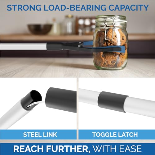 2024 upgrade powergrip t9 grabber reacher tool wide jaw foldable steel cable with 96 grip points for firm grip 3234 with magnet