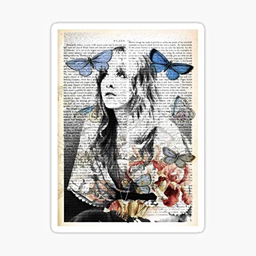 decals Stevie Nicks Vintage Print Sticker - Butterfly, Multicolor, Vinyl, Powder coated, Adult, Wall, All seasons