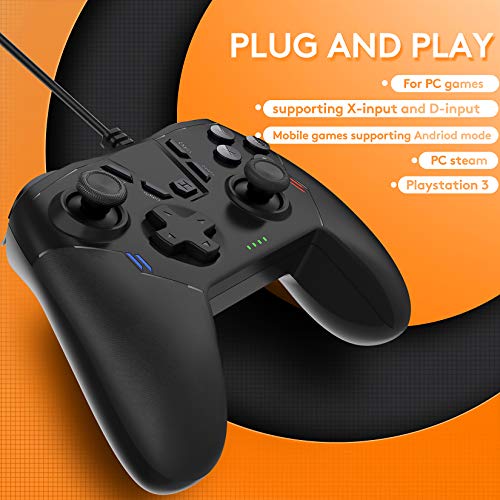 Uberwith PC13 Wired Pc Game Controller, Joystick Gamepad Controller For Pc Game Controller Compatible With Steam, Ps3, Windows 10/8/7 Pc, Laptop, Tv Box, Android Mobile Phones thumb #1