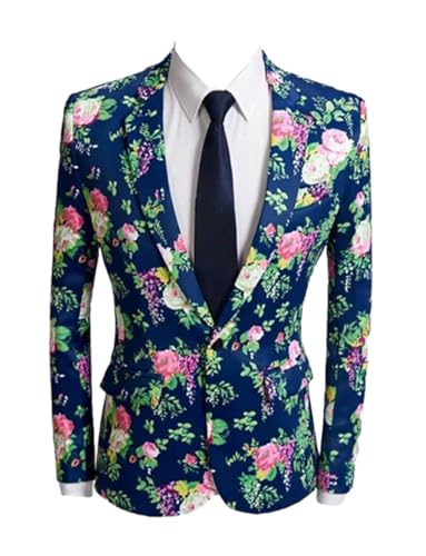 Blazer homme grand motif fleur veste de costume robe de soirée