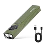 Rechargeable EDC Flashlight with White LED, UV and Green Beam Combo, 1500 Lumens Portable Flat Pocket Lights with Magnetic Tail, Clip, Flash Light for Outdoor Camping Essentials (OD Green)