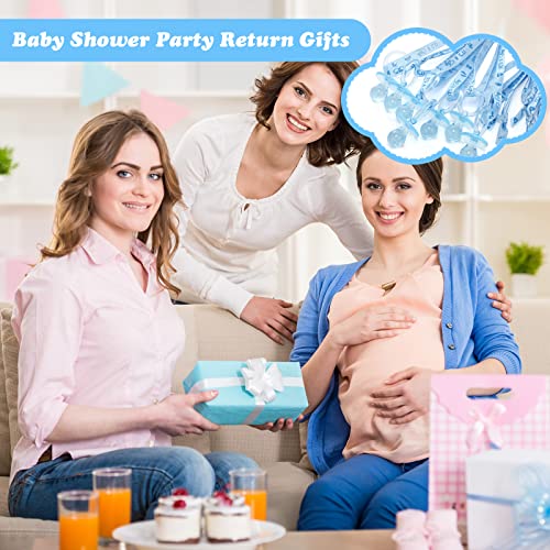 Image of Coume 60 Pieces Baby Shower Pacifiers Necklace Acrylic Pacifiers Necklace Charm Party Favors for Girls Boys Baby Shower Party Decorations Table Scatter(Boy Style,Blue)