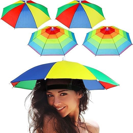 New Friends Rainbow Hand Free Cap Umbrella|| for Kids and Adults for Rainy and || Summer Season, Pack of 1-image-27