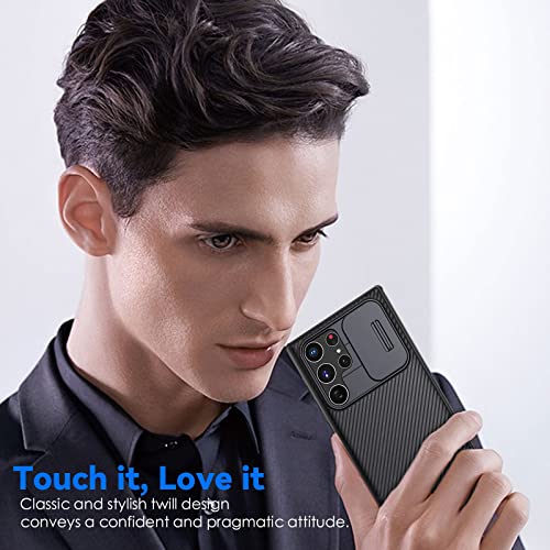 Image of CloudValley for Galaxy S22 Ultra Case with Slide Camera Cover, Slim Thin Shockproof Protective Phone Cases with Sliding Camera Lens Protection for Galaxy S22 Ultra 5G (2022) - Black