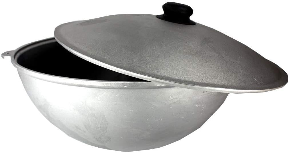 Aluminum cauldron 8 Litres (Kazan Qazan Qozon) EASTDREAM PALOV PLOV UZBEK Handmade Wood Wooden Uzbekistan Handmade Uzbekistan Tashkent Samarkand Suzani Suzane Central Asian