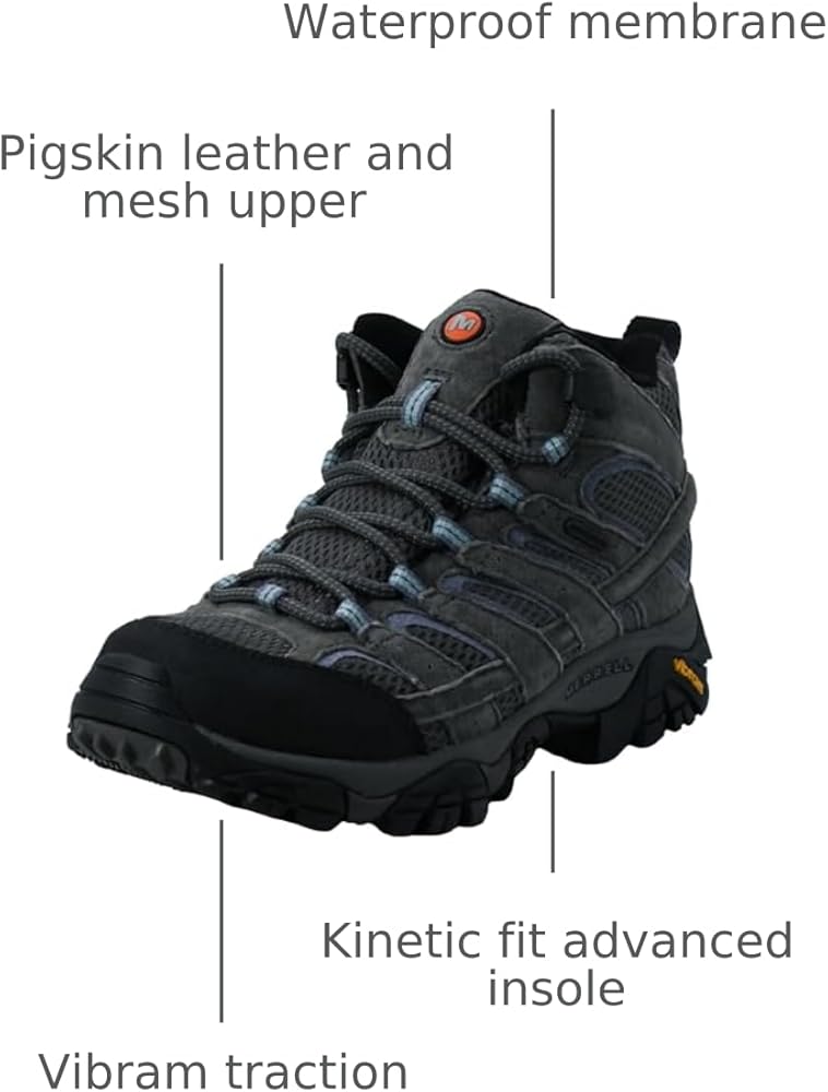 Amazon.com | Merrell Women's Moab 2 Mid Waterproof, Granite