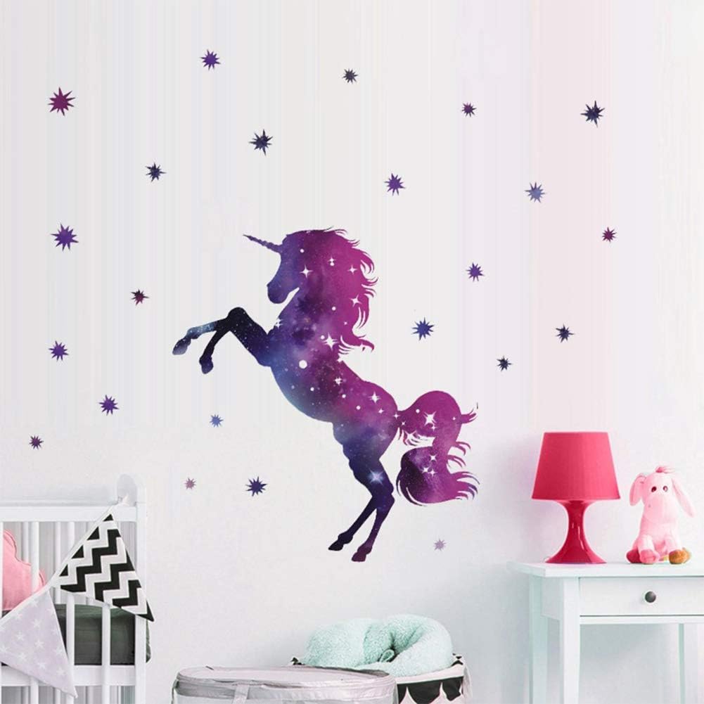 Bamsod Dream Unicorn Wall Stickers Kids Wall Decals Art for Girls Boys Bedroom,Home Decor 14''x23.6''