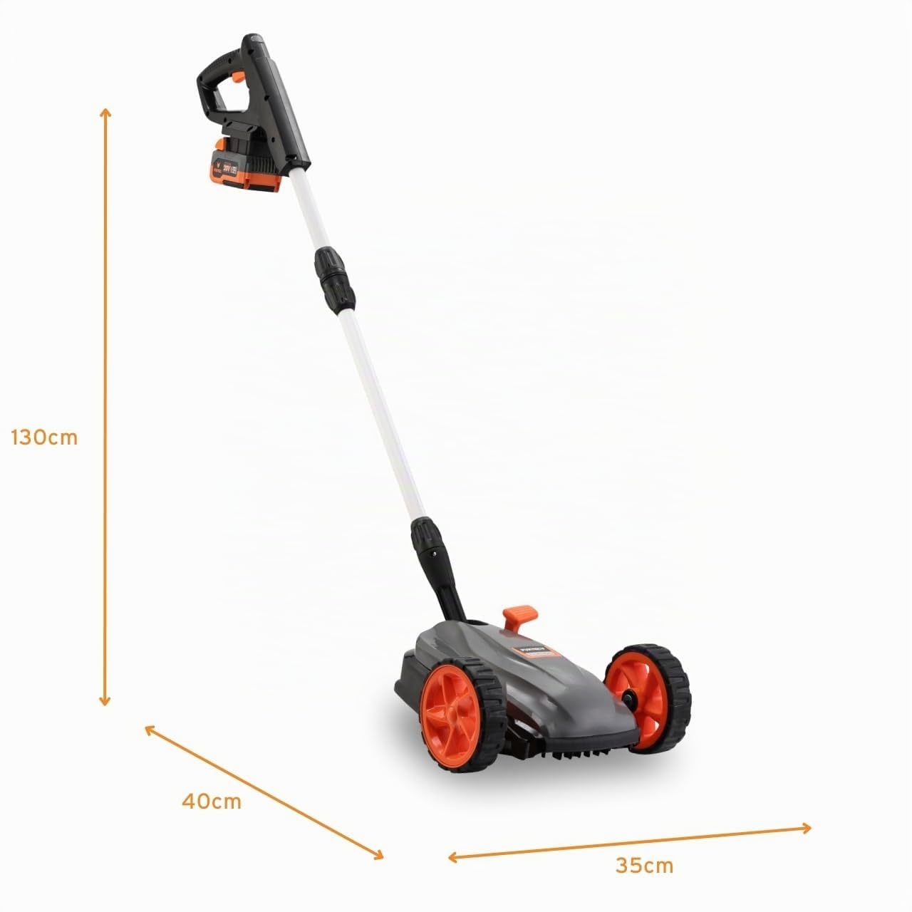 FUXTEC FX-E1RMEH20-SET Cortacésped Inalámbrico Compacto 20 V con Batería y Cargador, Corte de 22 cm, Ideal para Jardines Pequeños