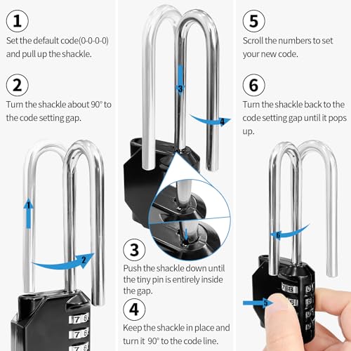 Image of Sutekus Combination Lock 4 Digit Combination Padlock Waterproof Resettable Lock for School Gym Sports Locker, Fence, Toolbox, Case, Hasp Cabinet Storage, 2Pack (Long Shackle)