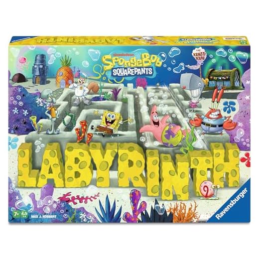 Ravensburger Spiele 25090 - Spongebob Schwammkopf Labyrinth - Der Spieleklassiker im Look der Serie für 2-4 Spieler ab 7 Jahren