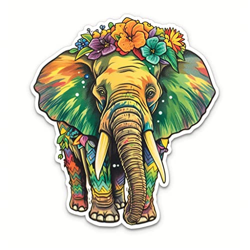 Image of Yoonek Graphics Elephant Vinyl Decal Sticker for Car Window, Laptop, and More. #1922Option6-4