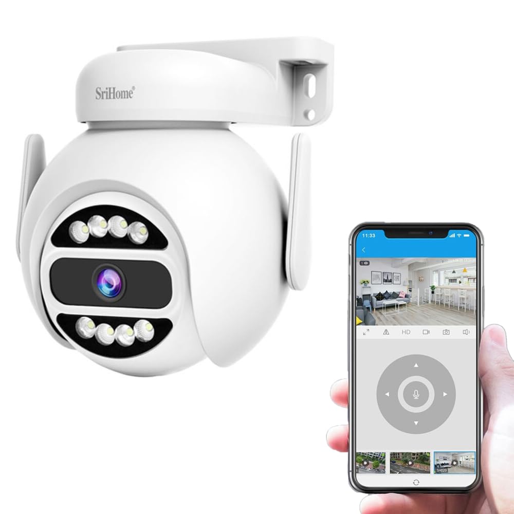Srihome SH047 4MP QHD 2560 * 1440p WiFi IP Camera WiFi PTZ Outdoor Home Security CCTV Camera Pan & Tilt 2 Way Talk Color Night Vision Motion Detection Supports MicroSD Card Upto 128GB (B0CHWKKJWQ) Amazon Price History, Amazon Price Tracker