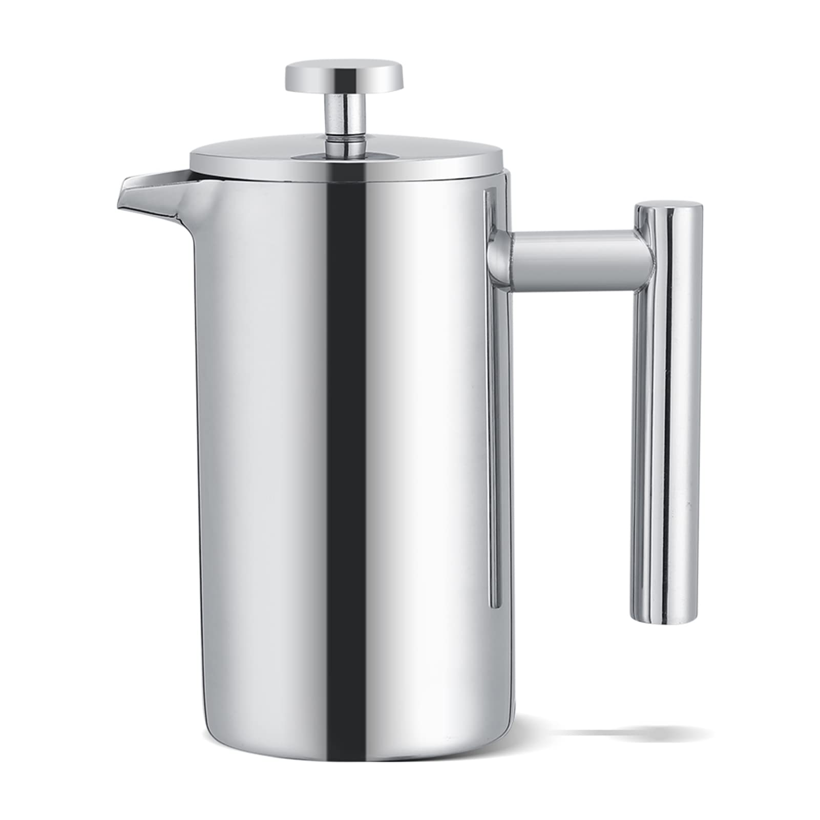 Jwthee French Press Coffee Maker, 11.8oz Stainless Steel French Press Coffee Pot Double Wall Insulated French Coffee Press Coffee Kettle Hand Brewing Coffee Pot for Home Restaurant Outdoo