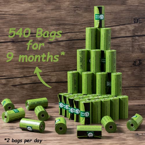 GREENER WALKER Poo Bags for Dog Waste, 540 Extra Thick Strong 100% Leak Proof Biodegradable Dog Poo Bags (Green) - Image 6