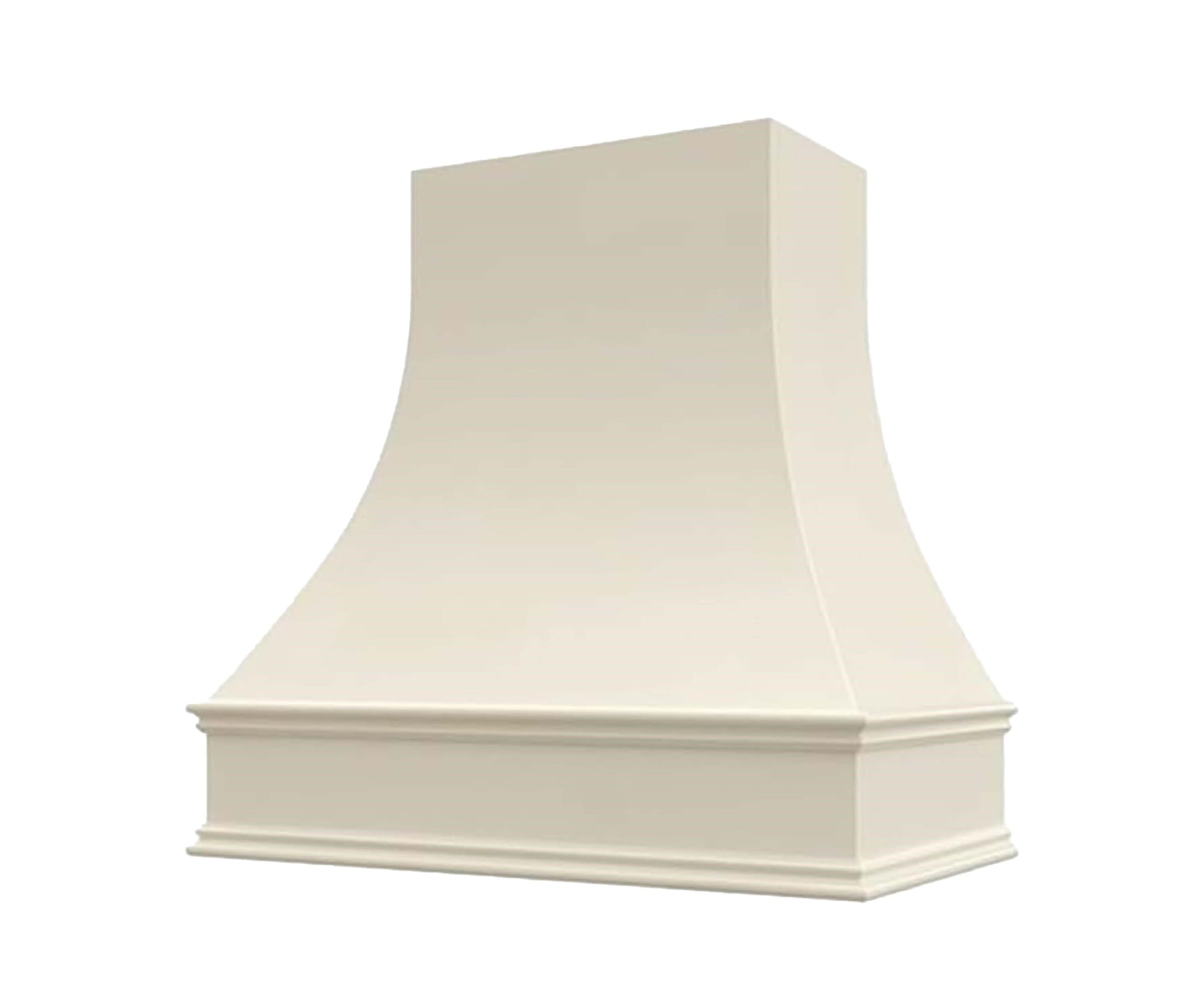Antique White Range Hood Cover, Curved Front, 31.5"W x 48"H