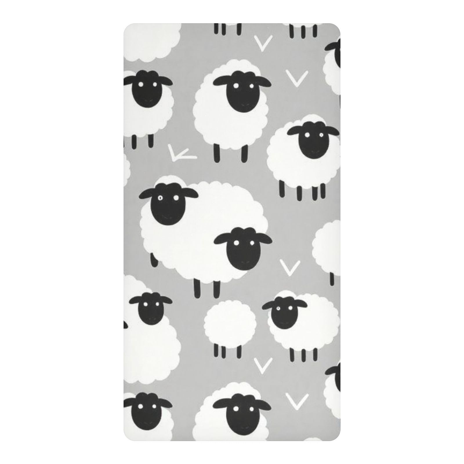 Drap-housse imperméable gris lit enfant 60x120 cm motif mouton