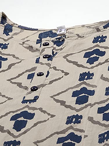 Image of YUFTA Women Beige & Blue Printed Dupatta Set
