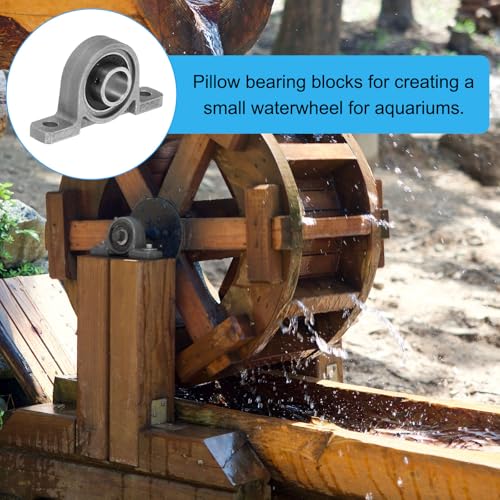 PATIKIL Spannlager 3/4\ / 15mm Bohrung, 4 Stück Vertikales Zinklegierungsstahl-Montiertes Flansch-Pillow-Block-Selbstausrichtungs-Einsatzlager Bohrungskugelgehäuse für Maschinenleistung