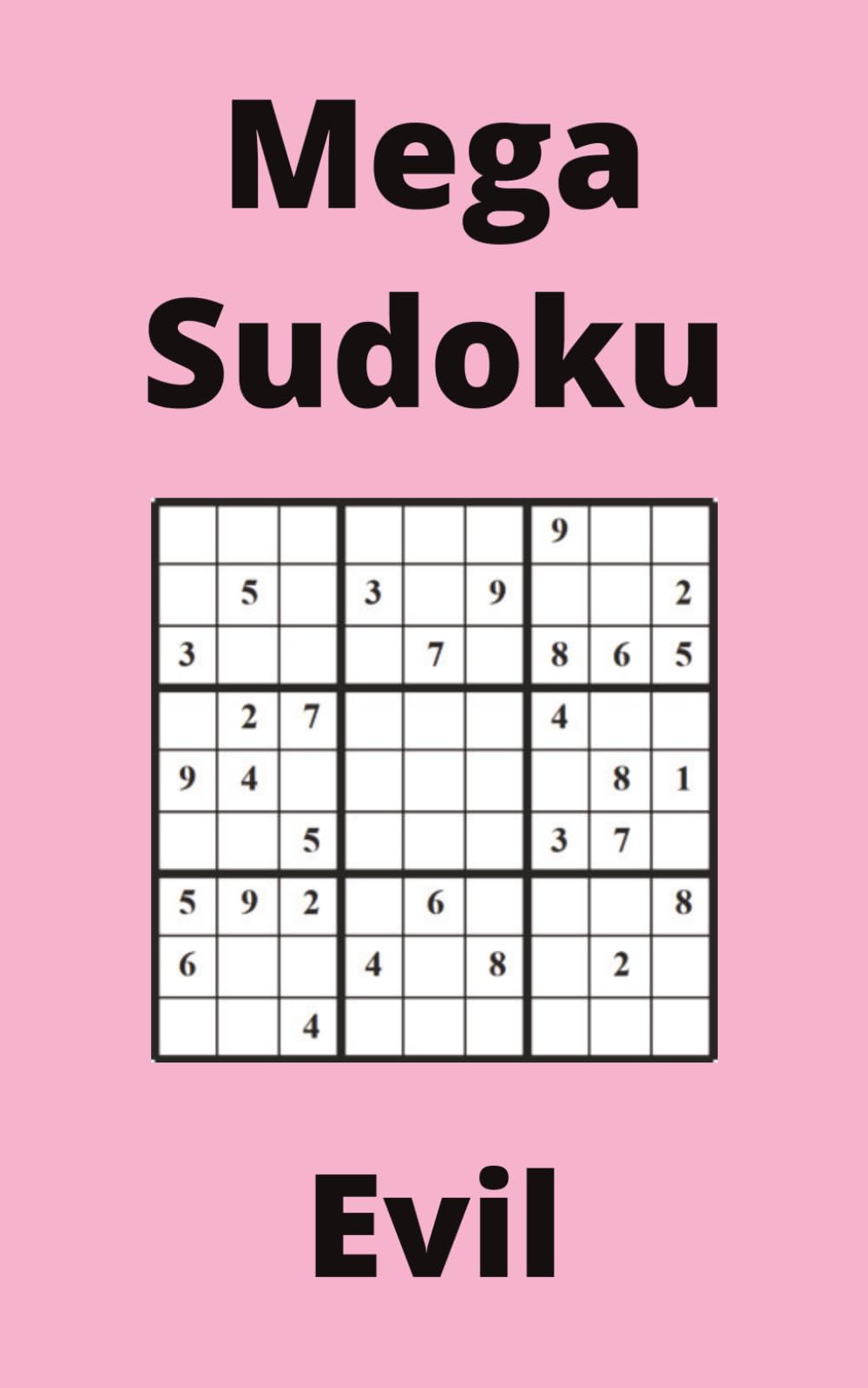 Pink Mega Sudoku Book, 9x9 Puzzles, 150 Pages, 5x8, Evil