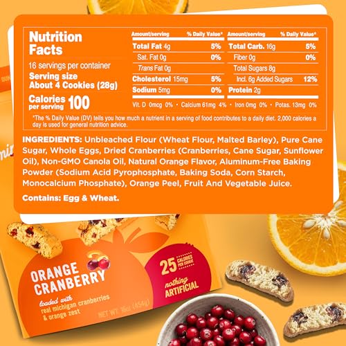 Image of Cooper Street Orange Cranberry Mini Biscotti Cookies, 1 lb, 4ct