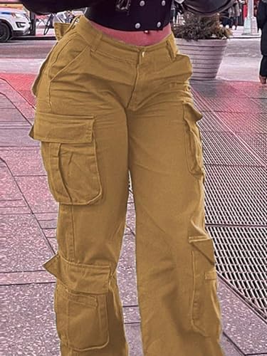 Y2K Style High Waist Wide Leg Jeans Cargo Pants Long Denim Baggy Straight Leg Multi Flap Pockets Retro Streetwear Boyfriend4
