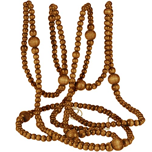 12 Feet Christmas Wooden Beads Garland Round Craft...