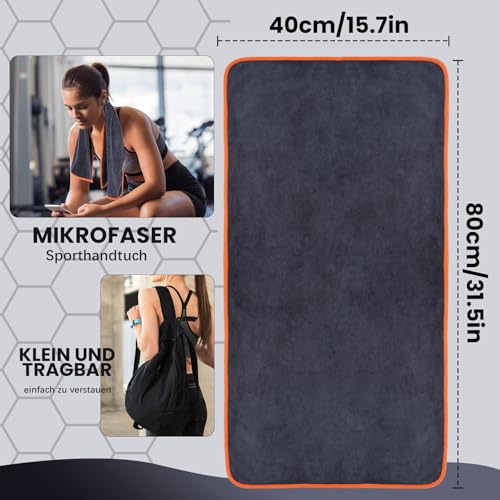 MLACXLT Lot de 3 Serviettes Fitness 40x80cm, Serviette Sport Microfibre 400G/M², Ultra Douces et Absorbantes, Serviette de Gym Séchage Rapide pour Salle de Sport, Voyage et Plein Air – Image 3