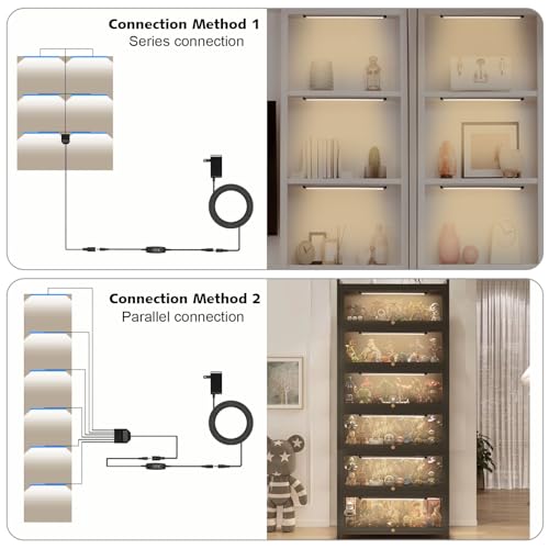 Image of Under Cabinet Lights Plug in Led Light Strip 12 Inch 15W Dimmable Timing Under Counter Lights for Kitchen, Workbench, Desk Male and Female Connection 3 Pack