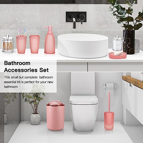 Juego de accesorios de baño de 8 piezas para eliminar el desorden con soporte de cepillo 3