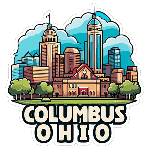Columbus Ohio Sticker 4 Inch Travel Souvenir City Destination - Waterproof Vinyl Decal for Laptop Water Bottle Car Tumbler - Durable Aesthetic Long-Lasting Stickers for Adults ID44990