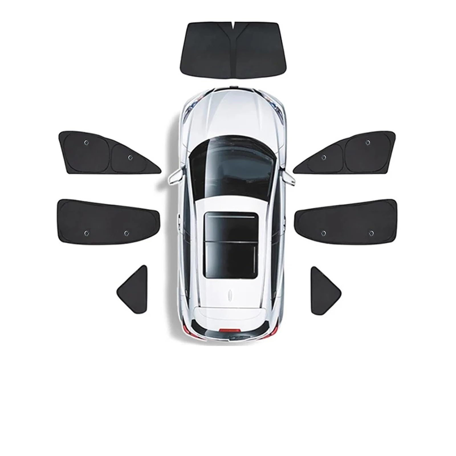 Parasol Ventanilla Coche Parasol para Ventana Lateral Coche con Ventosas, Protector Privacidad para Parabrisas Delantero Y Trasero para Tesla, Modelo 3, Modelo Y Ventanas Parasoles(New B 7 Piece)