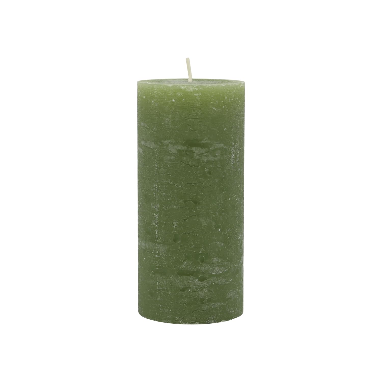 Chic Antique Macon Rustic Pillar Candle Forest Green - Antique Altar Candle Made of 100% Paraffin - Long Burning Time - Vintage Candle for Living Room, Balcony & Table Decoration, Height 15/D 7 cm
