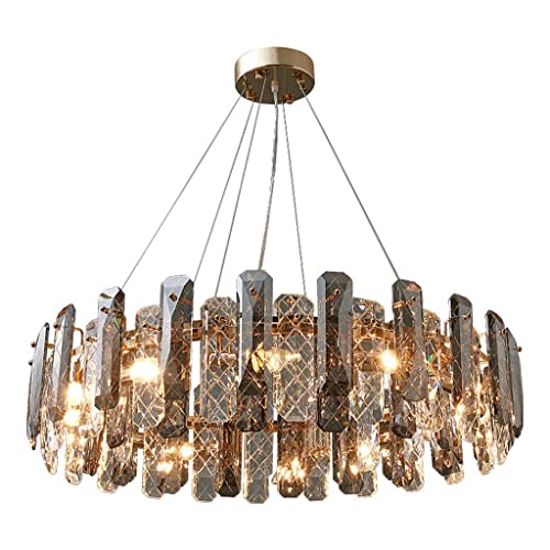 Lampe Lustre Moderne, Salon Ronde en métal doré E4 LED Pendentif lumières de Suspension Modern K9 Pendentif Crystal Lampe Accueil Déco Luminaires luminaires luminaires (Size : D50) Cover