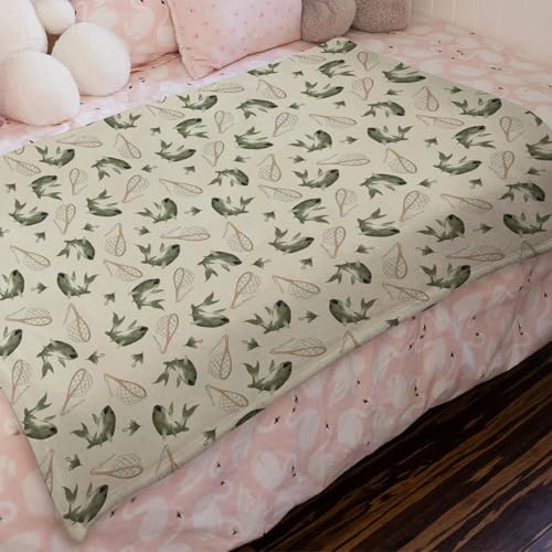 Image of Vintage Bass Fishing Baby Blanket for Boy Girl Lake Fish Swaddle Blanket Soft Flannel Neutral Fishing Nursery Toddler Newborn Crib Bed Blanket Fishing Lovers Gift Receiving Blanket Playmat 50x60
