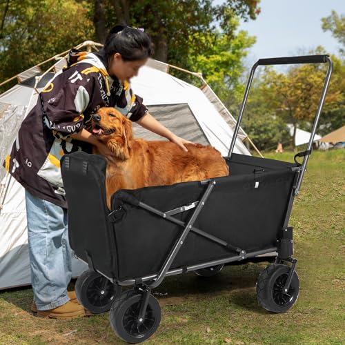 REDcamp Faltbarer Hundewagen mit ausziehbarem Hinterende, sehr robust, 134 Liter, Campingwagen mit Rädern für Sport und Shopping